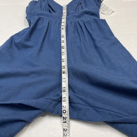 Japna Jumpsuit Womens S Blue‎ Linen Blend Wide Leg Tie Open Back Coastal Beachy - Picture 9 of 11